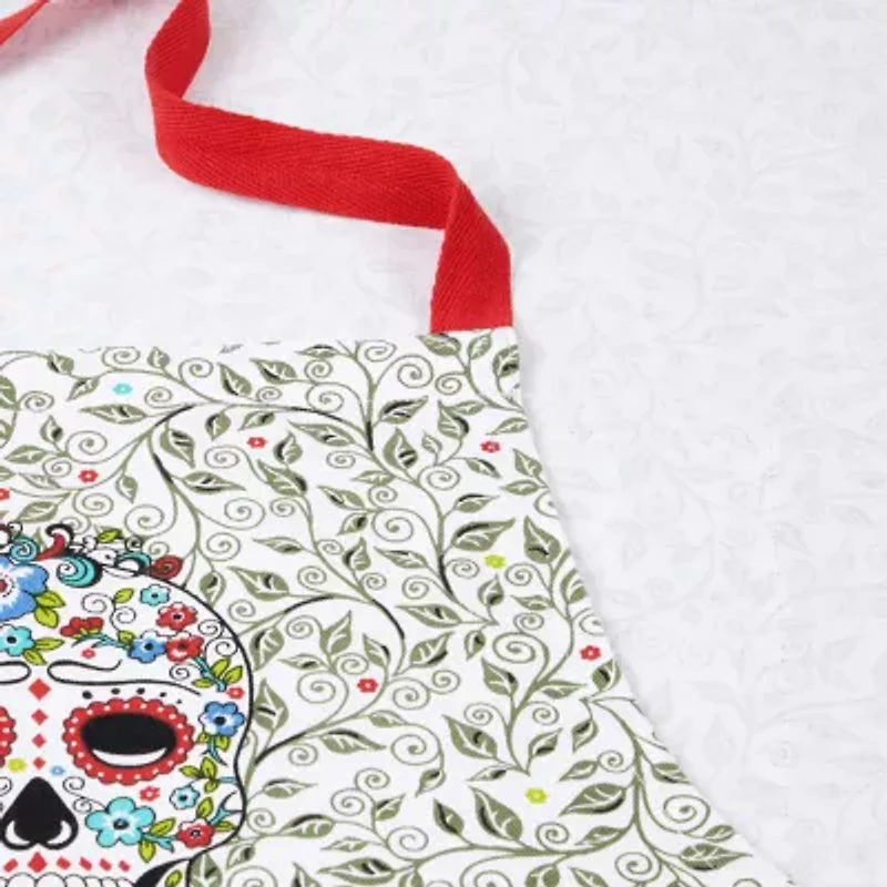 Fiesta Skull and Vine Apron