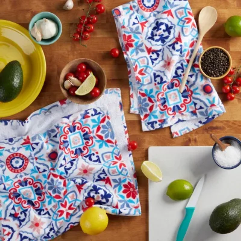 Fiesta Worn Tiles 2-pc. Kitchen Towel Set