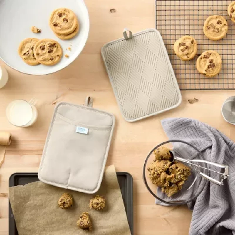 Town and Country Basketweave Antimicrobial 2-pc. Pot Holder Set