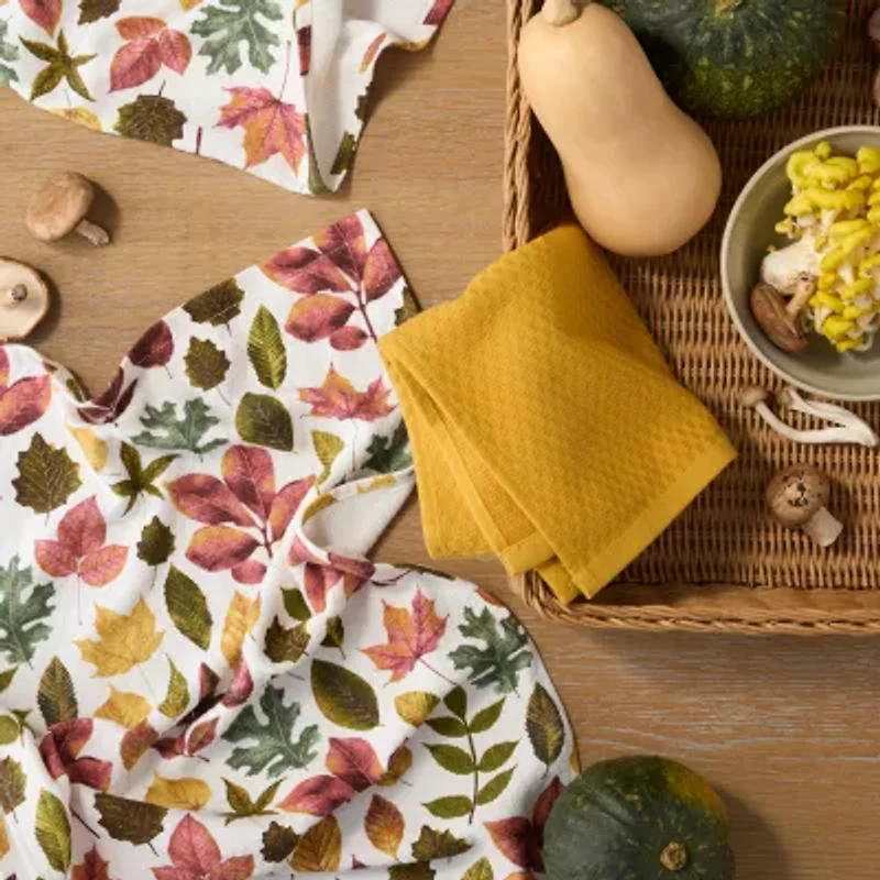 Martha Stewart Autumn Harvest Leaves Kitchen Towel Set