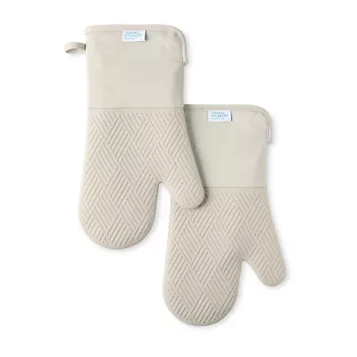 Town and Country Basketweave Antimicrobial 2-pc. Oven Mitt Set
