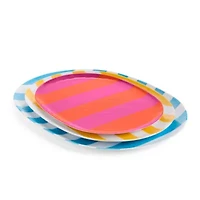 Outdoor Oasis Multistripe 3-pc. Serving Tray