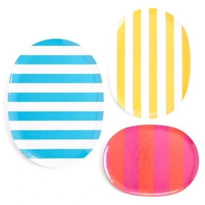 Outdoor Oasis Multistripe 3-pc. Serving Tray