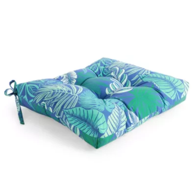 Outdoor Oasis Tropical Print Patio Seat Cushion
