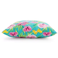 Outdoor Oasis 20"X 20" Orchid Print Square Throw Pillow
