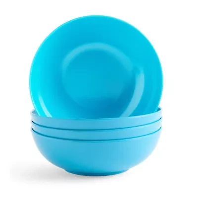 Outdoor Oasis Solid Blue 3-pc. Melamine Pasta Bowl
