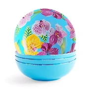 Outdoor Oasis Orchid Print 4-pc. Melamine Pasta Bowl