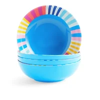 Outdoor Oasis Stripe Print 4-pc. Melamine Pasta Bowl