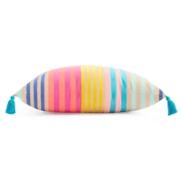 Outdoor Oasis 14"X 20" Stripe Print Lumbar Pillow