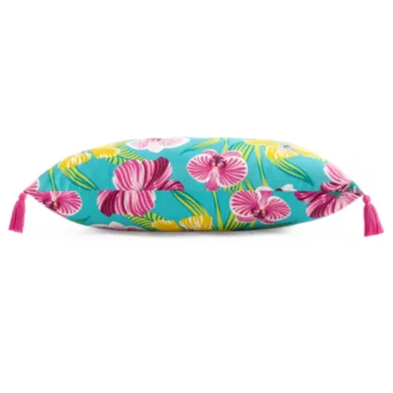 Outdoor Oasis 14"X 20" Orchid Print Lumbar Pillow