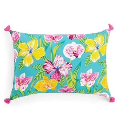 Outdoor Oasis 14"X 20" Orchid Print Lumbar Pillow