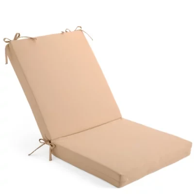 Outdoor Oasis Light Beige Fade Resistant Patio Chair Cushion