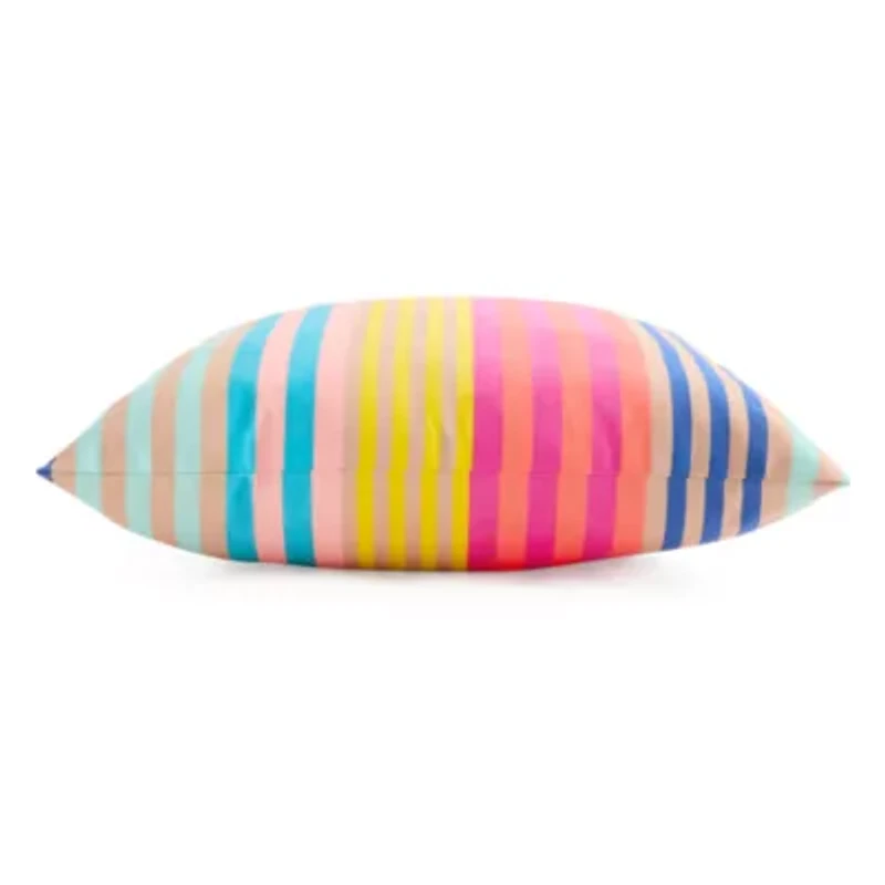 Outdoor Oasis 20"X 20" Stripe Print Square Throw Pillow
