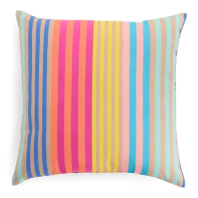 Outdoor Oasis 20"X 20" Stripe Print Square Throw Pillow