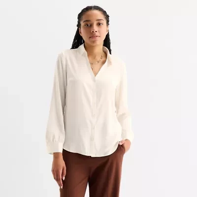 by&by Womens Juniors Long Sleeve Blouse
