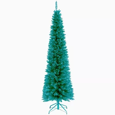 National Tree Co. Turquoise Tinsel 6 Foot Christmas Tree