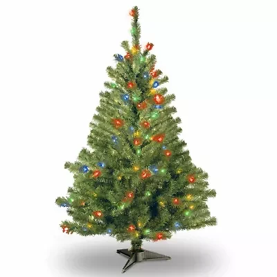 National Tree Co. Kincaid Spruce 4 Foot Pre-Lit Spruce Christmas Tree
