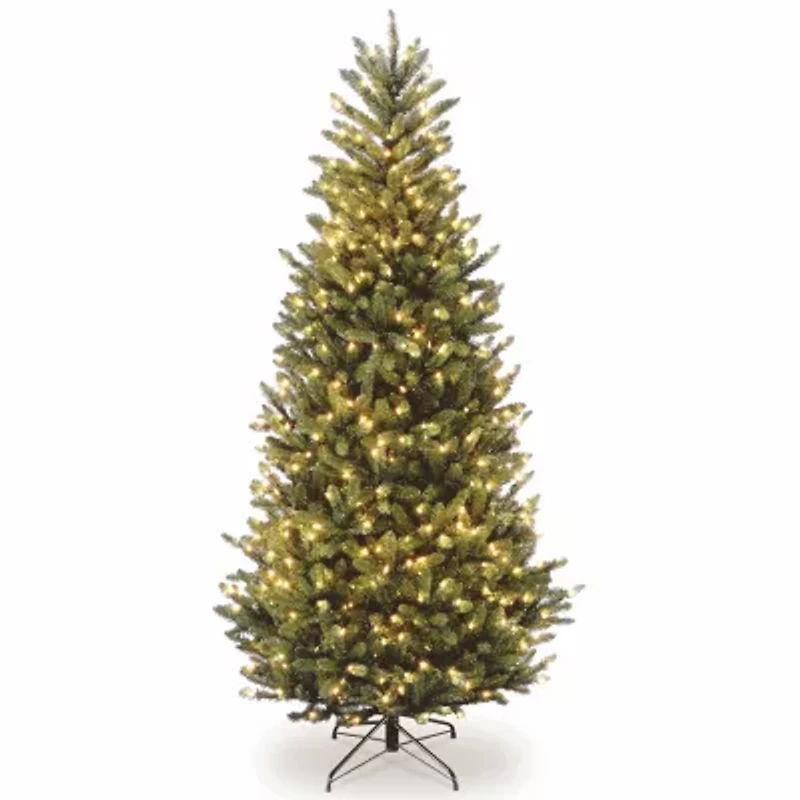 National Tree Co. Natural Fraser Slim Fir Hinged 7 1/2 Foot Pre-Lit Fir Christmas Tree