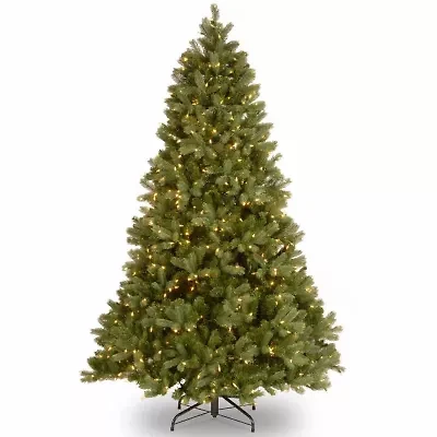 National Tree Co. Downswept Douglas Fir Hinged / Foot Pre-Lit Fir Christmas Tree