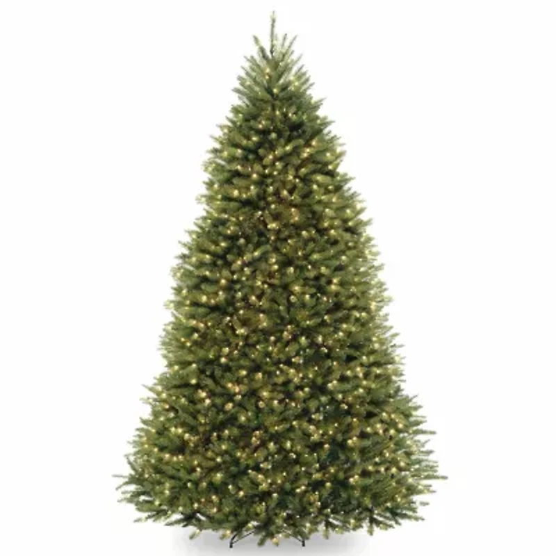 National Tree Co. Dunhill Fir Hinged 9 Foot Pre-Lit Fir Christmas Tree