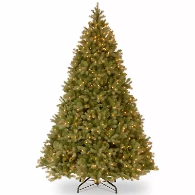 National Tree Co. Downswept Douglas Fir Hinged Foot Pre-Lit Fir Christmas Tree