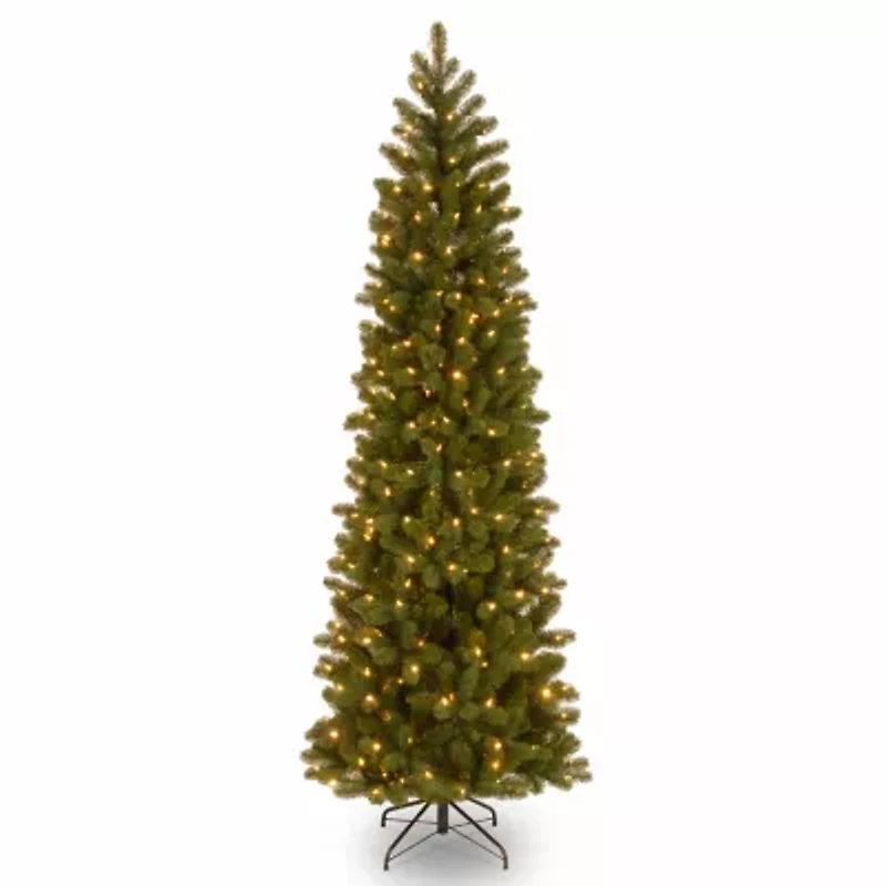 National Tree Co. Downswept Douglas Fir Slim Hinged 7 1/2 Foot Pre-Lit Fir Christmas Tree