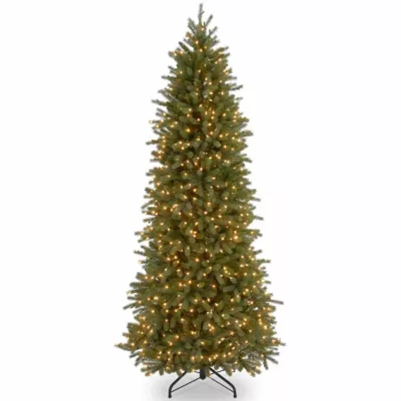 National Tree Co. Jersey Fraser Pencil Slim 7 1/2 Foot Pre-Lit Fir Christmas Tree