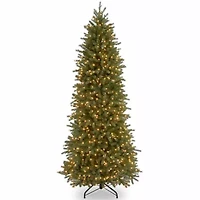 National Tree Co. Jersey Fraser Pencil Slim 7 1/2 Foot Pre-Lit Fir Christmas Tree