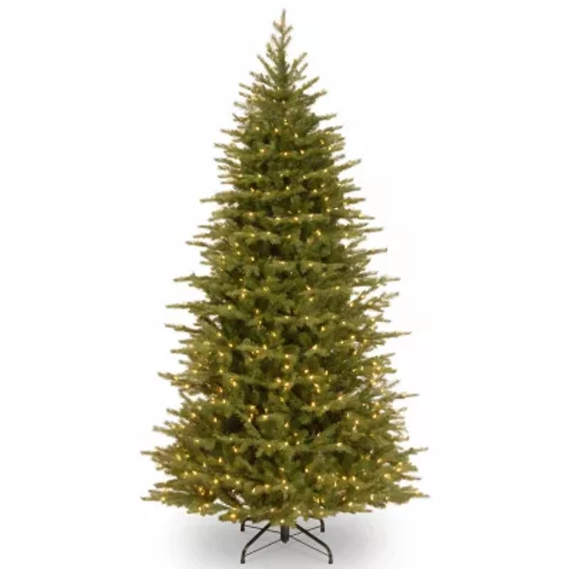 National Tree Co. Nordic Spruce Slim Hinged 7 1/2 Foot Pre-Lit Spruce Christmas Tree