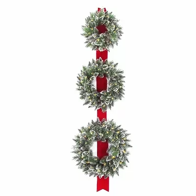 National Tree Co. Sparkling Glittered Tips 3-pc. Wreath