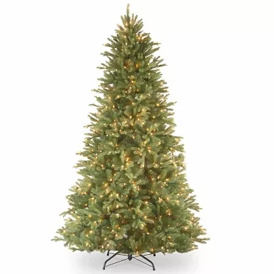 National Tree Co. Tiffany Fir 7 1/2 Foot Pre-Lit Fir Christmas Tree