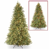 National Tree Co. Tiffany Fir 7 1/2 Foot Pre-Lit Fir Christmas Tree