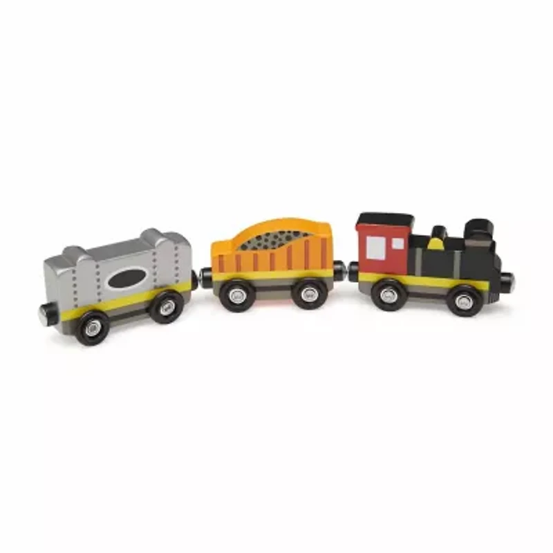 Melissa & Doug Wooden Train Cars Interactive Toy