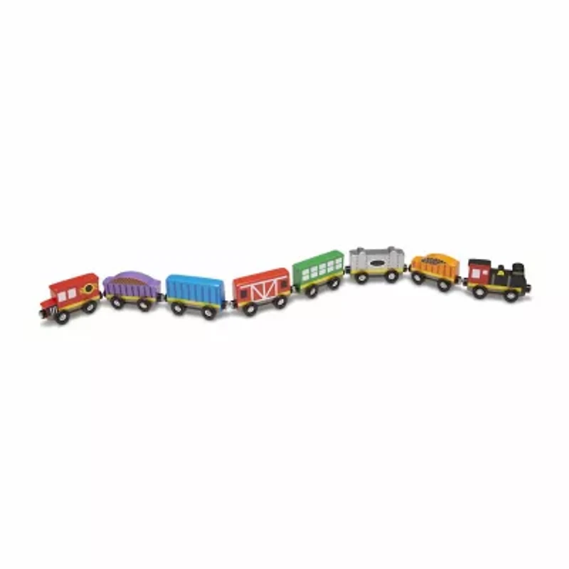 Melissa & Doug Wooden Train Cars Interactive Toy