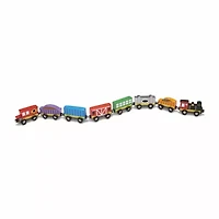 Melissa & Doug Wooden Train Cars Interactive Toy