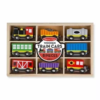Melissa & Doug Wooden Train Cars Interactive Toy
