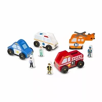 Melissa & Doug Emergency Vehicle Set 8-pc. Toy Playset