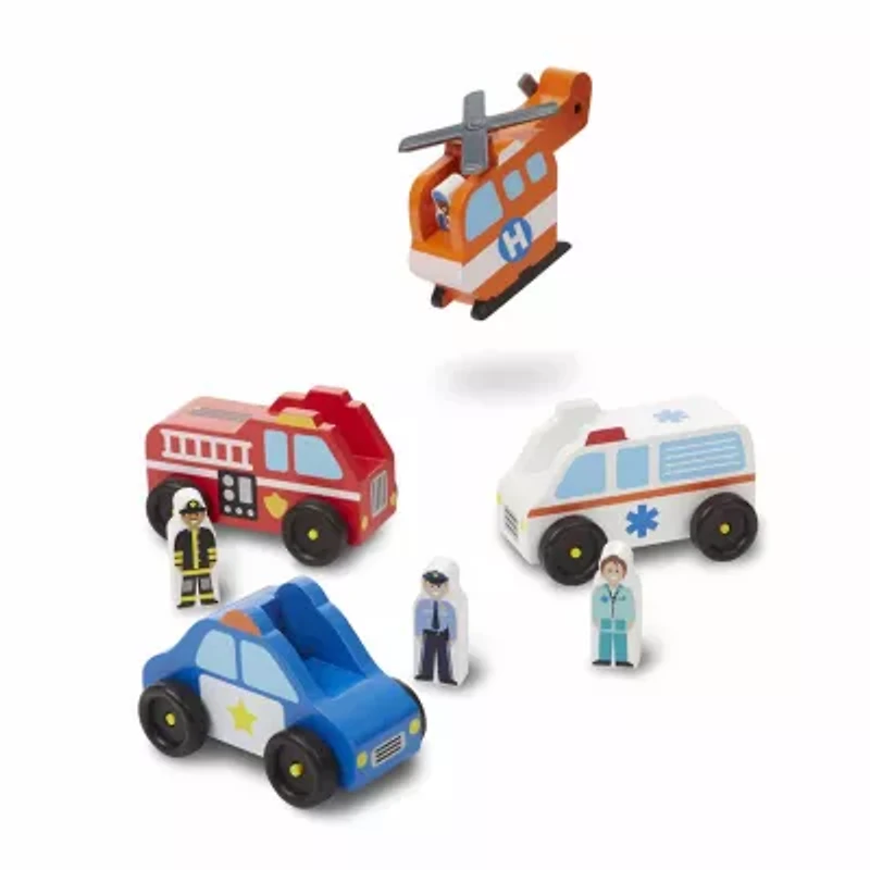 Melissa & Doug Emergency Vehicle Set 8-pc. Toy Playset