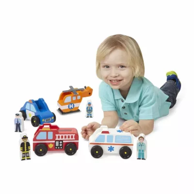 Melissa & Doug Emergency Vehicle Set 8-pc. Toy Playset