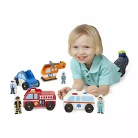 Melissa & Doug Emergency Vehicle Set 8-pc. Toy Playset