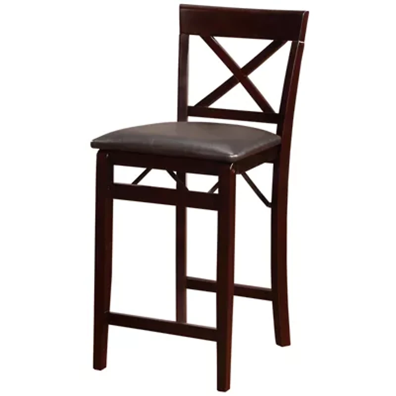 Triena X Back Folding Upholstered Counter Stool