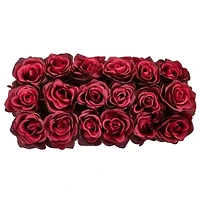 Dozen Silk Roses Ceramic Rectangular Planter