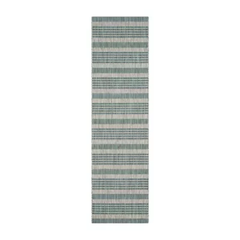 Safavieh Courtyard Collection Major Stripe Indoor/Outdoor Runner Rug
