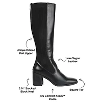 Journee Collection Womens Winny Stacked Heel Dress Boots