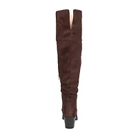 Journee Collection Womens Zivia Stacked Heel Over the Knee Boots