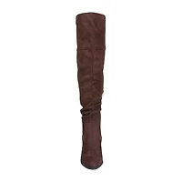 Journee Collection Womens Zivia Stacked Heel Over the Knee Boots