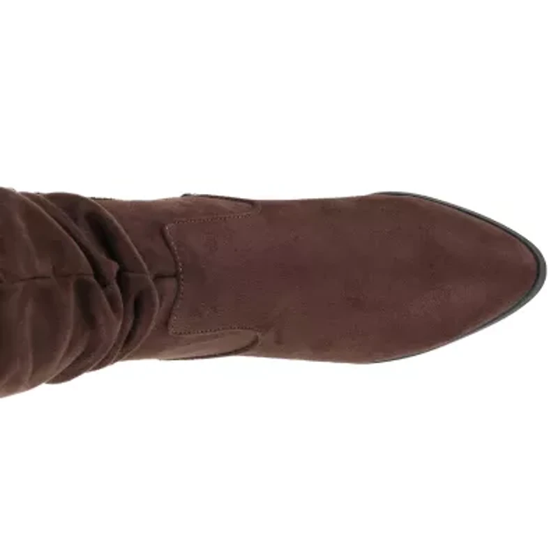 Journee Collection Womens Zivia Stacked Heel Over the Knee Boots