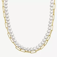 Womens White Inch Strand Necklace