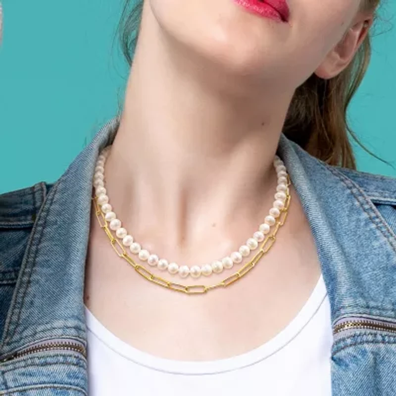 Womens White Inch Strand Necklace