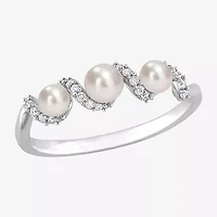 Womens 1/10 CT. T.W. 4MM White Cultured Freshwater Pearl 14K Gold Cocktail Ring